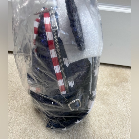 NWT Disney Loungefly Navy Blue Sequin Backpack With Matching - Picture 3 of 6